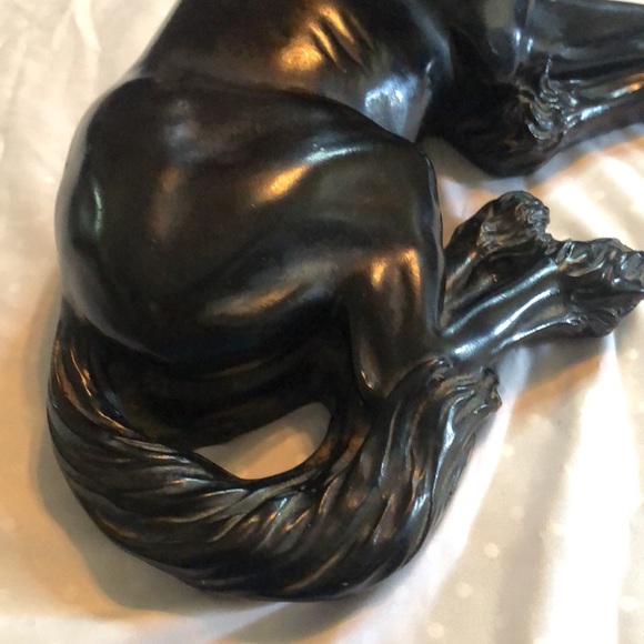 Black unicorn whimsigoth dark goth decor vintage statuary 1981 marked Statue - Picture 7 of 11